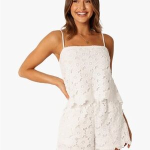 Petal & Pup White Floral Lace Jumpsuit